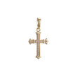 14K Gold Latin cross budded Pendant