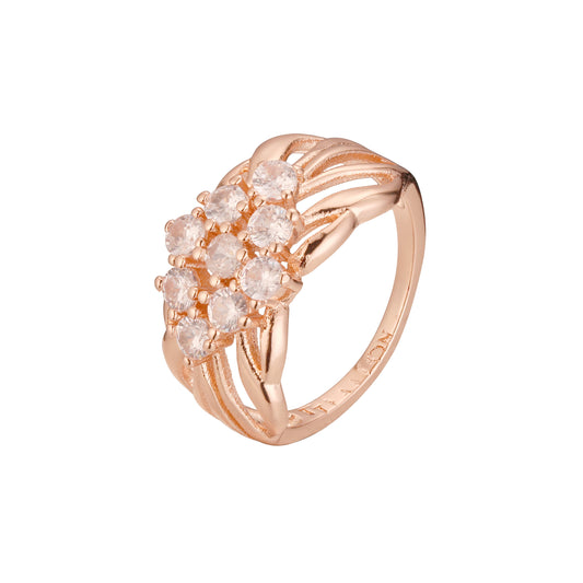Rose Gold luxurious cluster rings