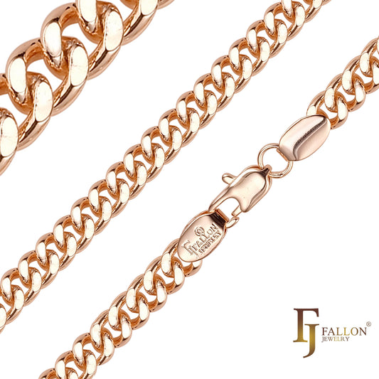 .Classic Miami Style Rose Gold, two tone Cuban chains RF
