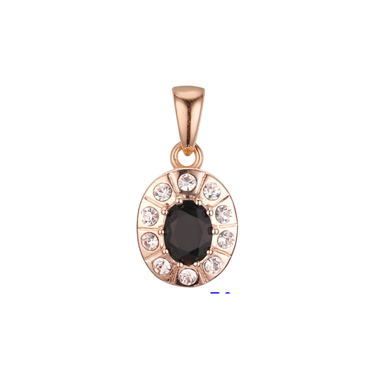 Halo solitaire pendant in Rose Gold, two tone pendant