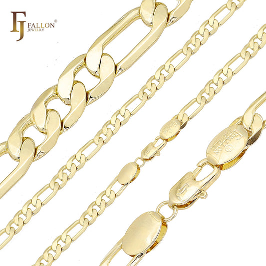 .Classic Figaro link 14K Gold Chains [Medium 5mm-9mm]