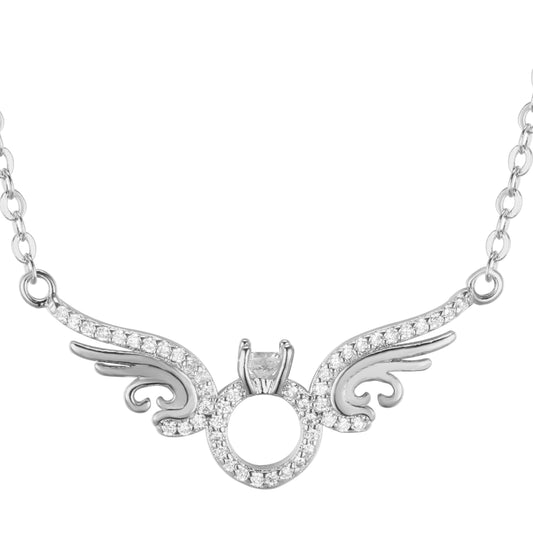 Angel wings necklace plated in 14K Gold, Rose Gold, White Gold, two tone