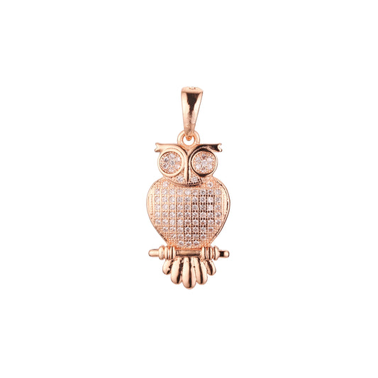 Rose Gold owl pendant