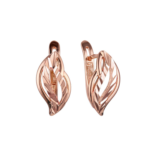.Earrings in Rose Gold, two tone plating colors