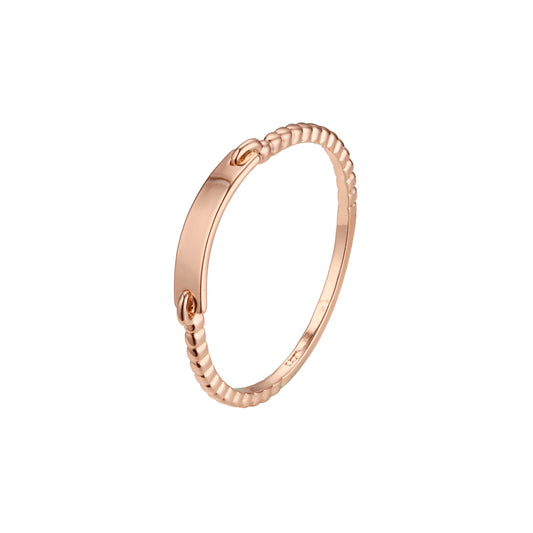 Chain link design rings in 14K Gold, Rose Gold plating colors