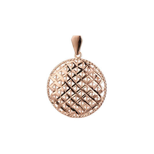 Net of cage elegant filigree pendant in 14K Gold, Rose Gold, and White Gold plating colors