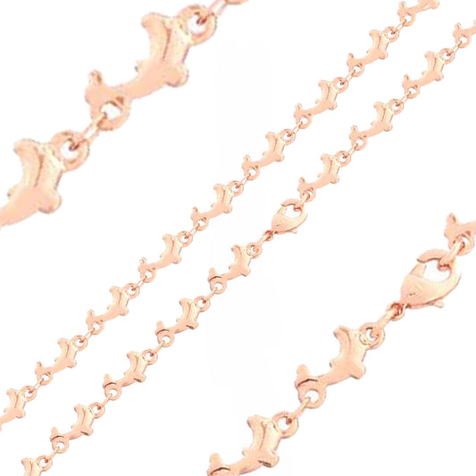 Cute dolphin whales fancy Link Rose Godl Chains