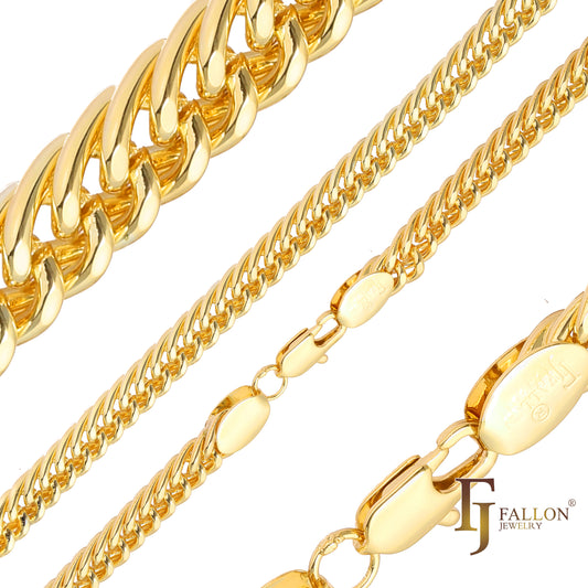 {Customize} Triple link Cuban chains plated in 18K Gold, 14K Gold, Rose Gold D1142DC