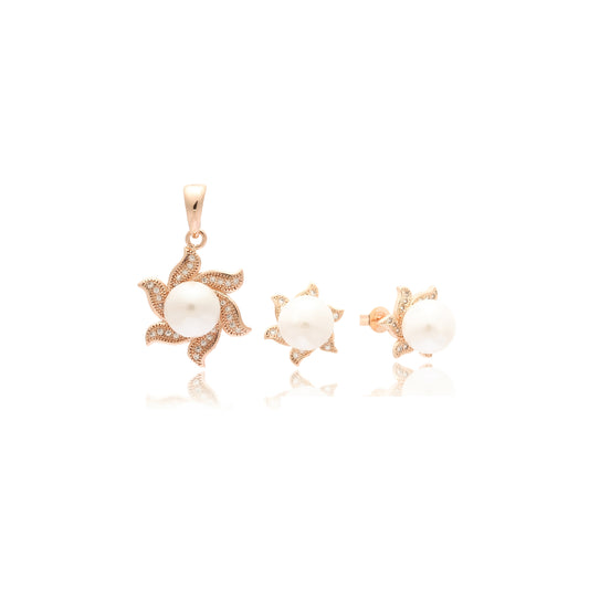 Starfish pearl set plated in 14K Gold, Rose Gold