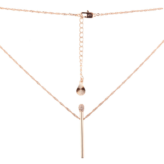 Rose Gold Singapore link necklace with little microphone