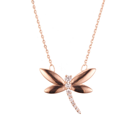 Rose Gold Dragonfly necklace