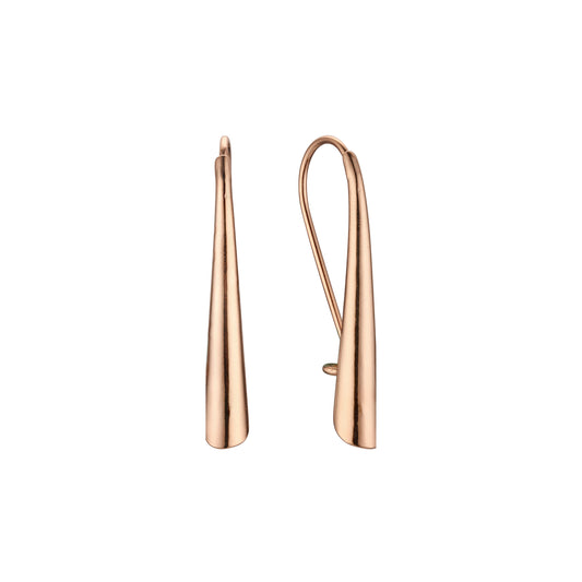 Long bar geometric wire hook Rose Gold, 14K Gold, White Gold earrings