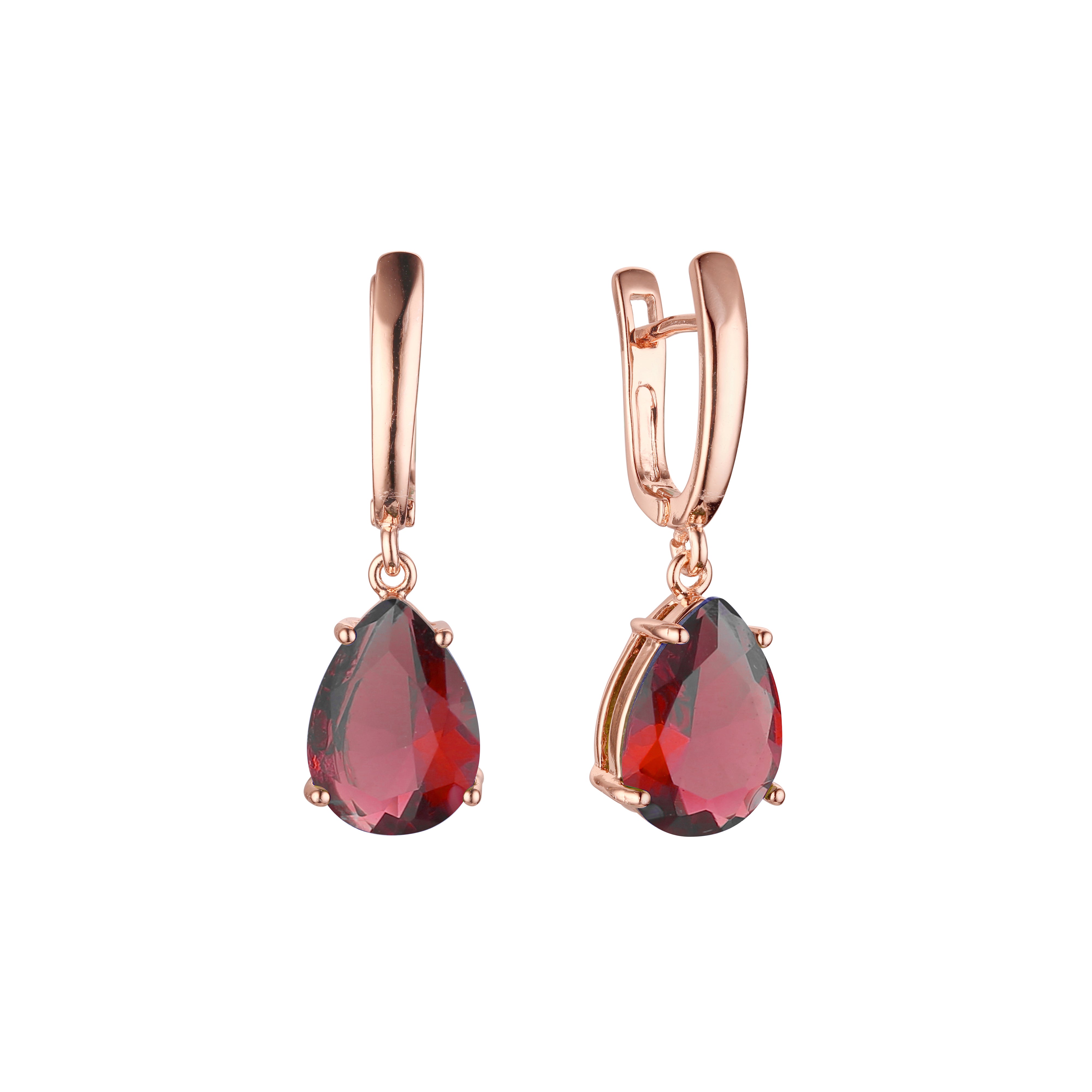 .Teardrop stone earrings in 14K Gold, Rose Gold, White Gold plating colors