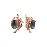 .Wings solitaire earrings in 14K Gold, Rose Gold plating colors