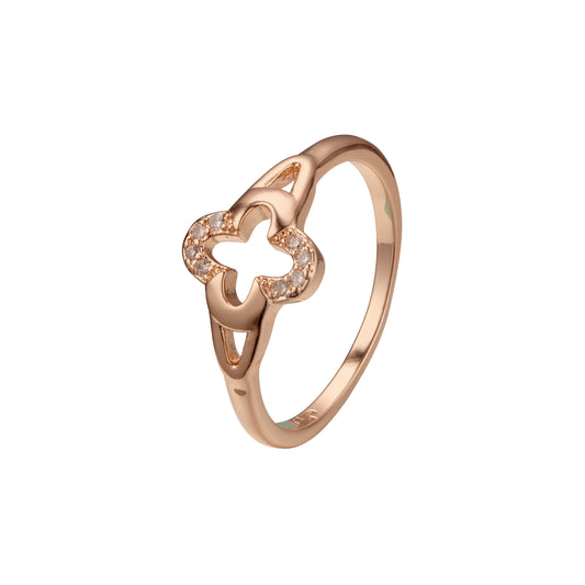 Clover rings in 14K Gold, Rose Gold plating colors