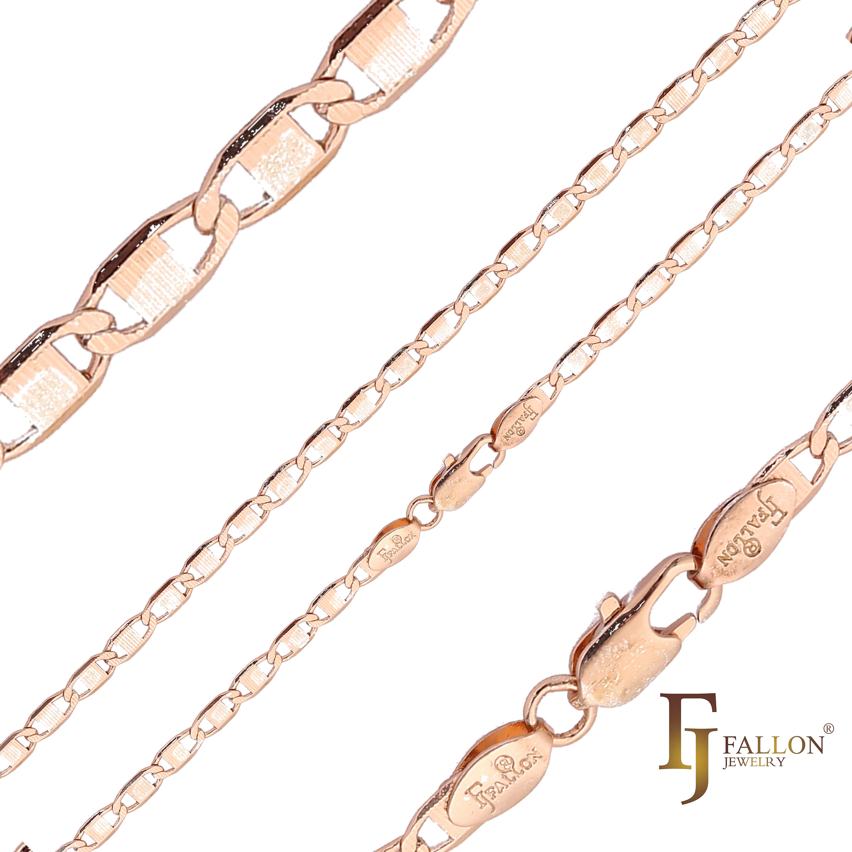 Mariner link band hammered chains plated in 14K Gold, Rose Gold, 18K Gold