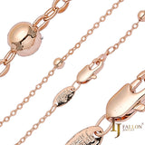 Beads rolo link 14K Gold, Rose Gold, White Gold chains
