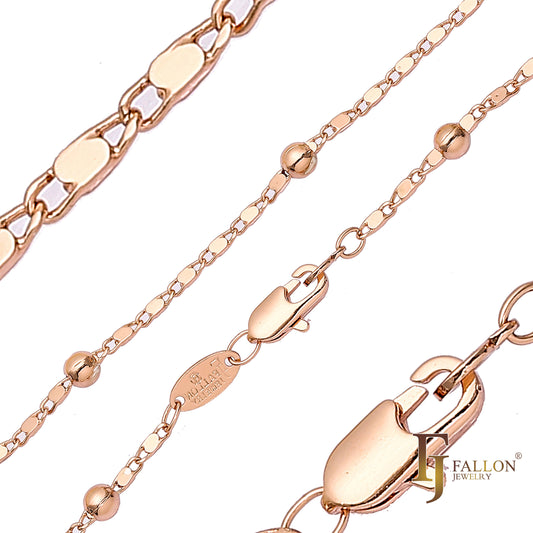 Beads snail link chains plated in Rose Gold