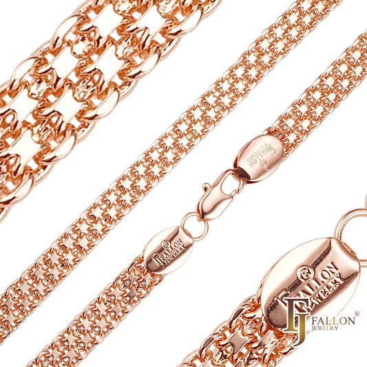 .Bismarck weaving anchor triple link Rose Gold, two tone chains