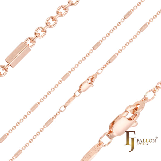 Cable rolo lock link chains plated in Rose Gold