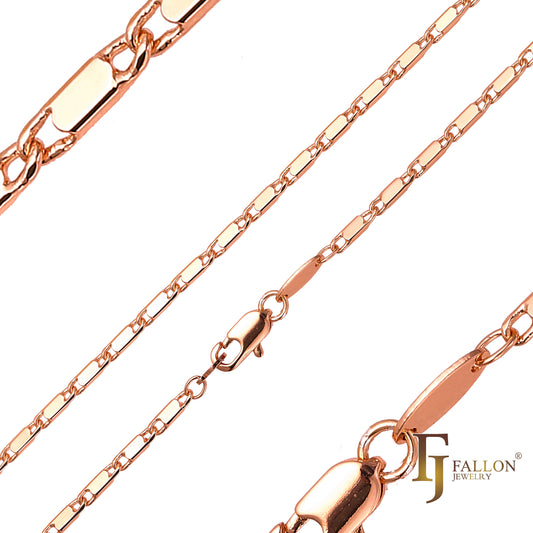 Solid snail link polished Rose Gold chains
