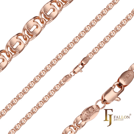 Keyhole lock snail link Rose Gold chains