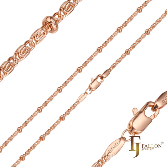 Beads snail chains plated in Rose Gold