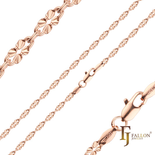 Sunburst Sequin Chains plated in Rose Gold, two tone