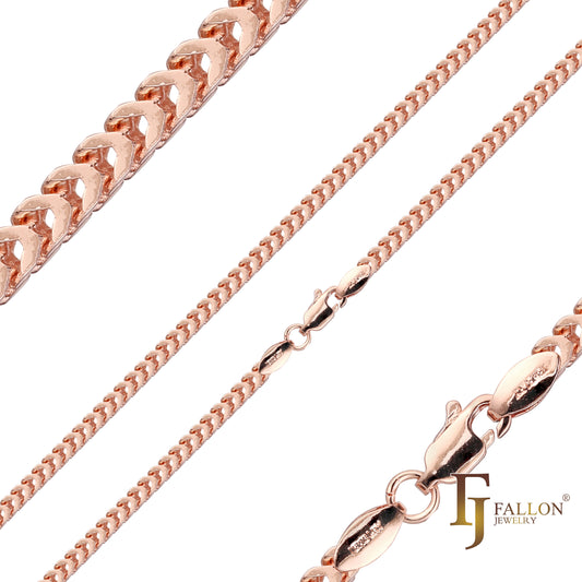 {Customize} Chevron Fancy link chains plated in Rose Gold