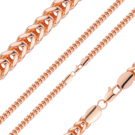 Chevron Foxtail Rose Gold, 14K Gold chains