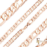 Classic Figaro link Rose Gold, two tone Chains