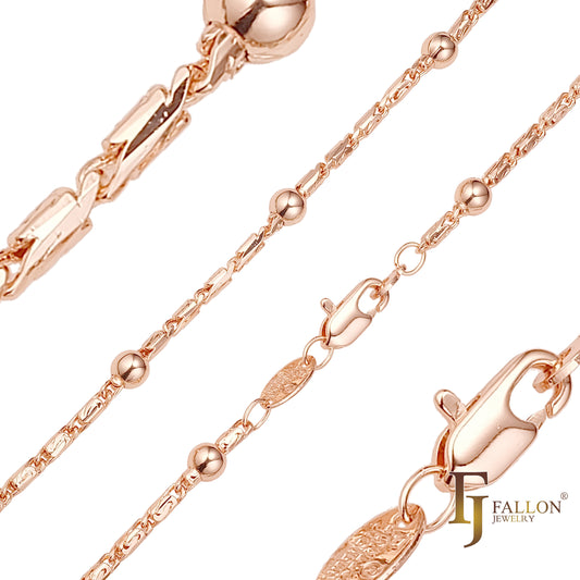 Beads Snail chains plated in Rose Gold