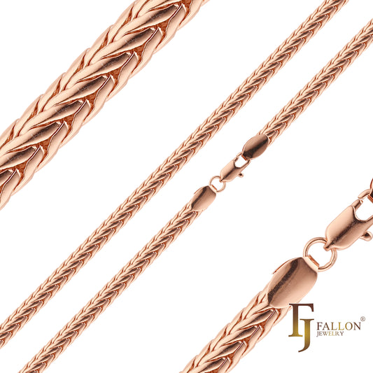 Foxtail chains plated in Rose Gold