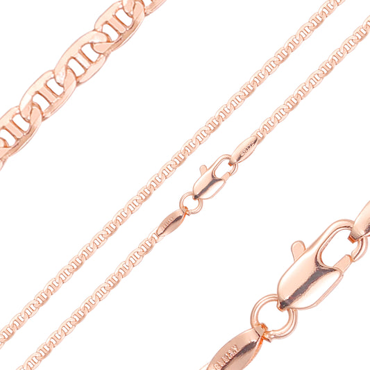 Mariner link hammered chains plated in Rose Gold