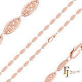 Cloud Fancy 14K Gold, Rose Gold, two tone oval link chains