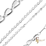 Heart and leaves fancy link steel chains plated in White Gold, 14K Gold, Rose Gold, two tone