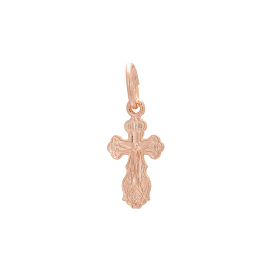 Cross pendant in 14K Gold, Rose Gold, White Gold plating colors