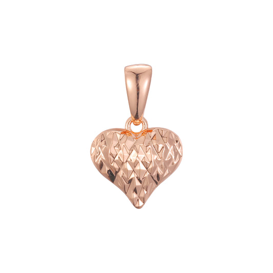 Heart pendant in Rose Gold, 14K Gold plating colors