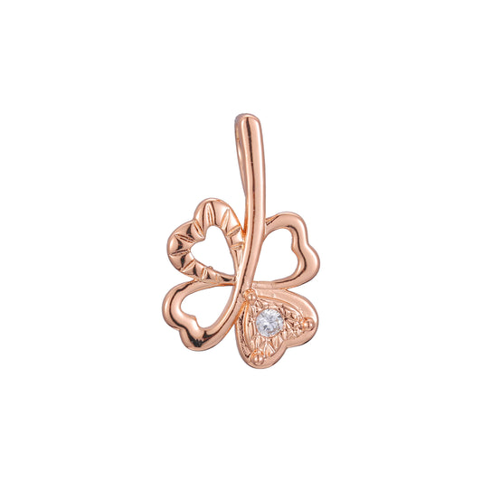 Clover pendant in Rose Gold, 14K Gold, Rose Gold two tone plating colors