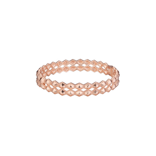 Double rhombus circles bracelets plated in 14K Gold, Rose Gold colors