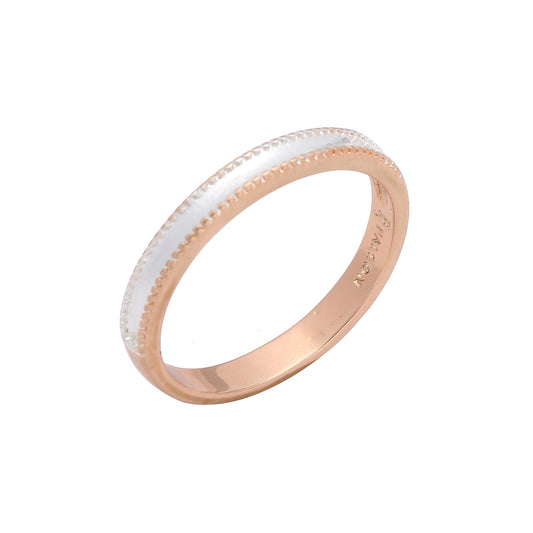 Wedding band Rose Gold, 14K Gold, two tone rings