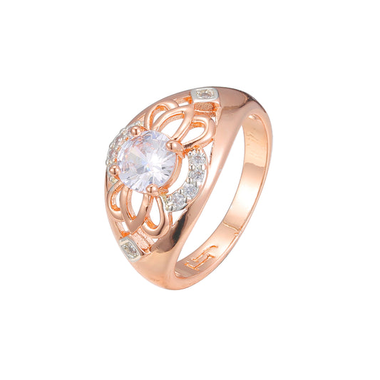 Rose Gold two tone solitaire rings