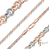 Infinity 8 twisted link chains plated in 14K Gold, Rose Gold, two and three tone