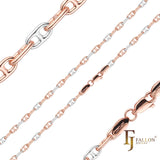 Mariner Anchor link chains plated in Rose Gold, two tone