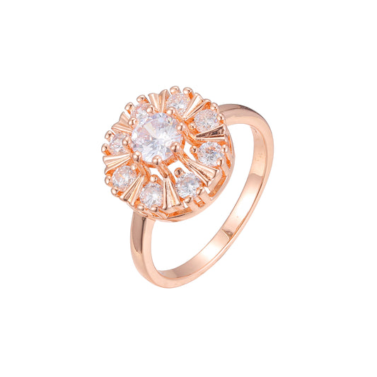 Halo rings in 14K Gold, Rose Gold, two tone plating colors