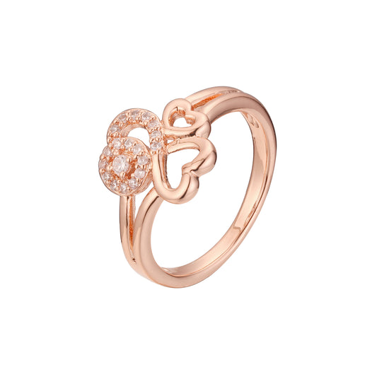 Triple heart rings in 14K Gold, Rose Gold plating colors