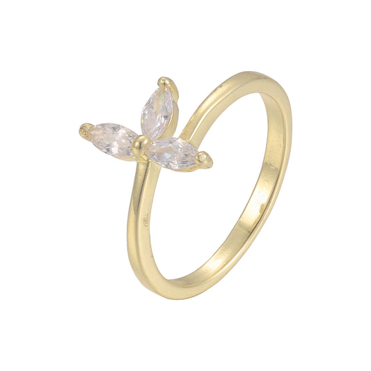 Three whtie Marquise CZ 14K Gold, Rose Gold rings