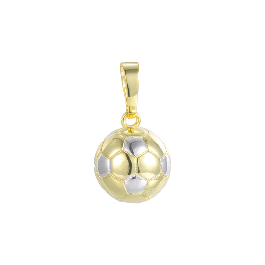 Football pendant plated in 14K Gold, Rose Gold, two tone color