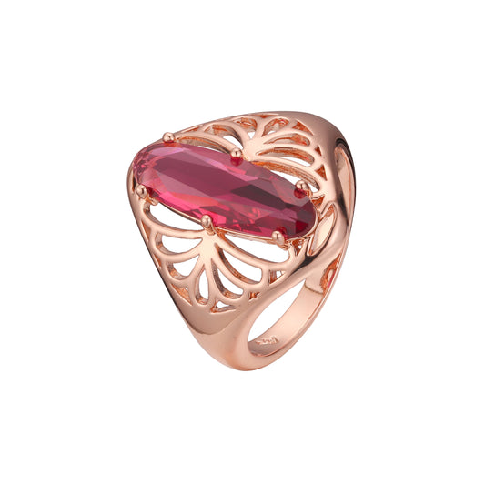 Rose Gold solitaire oval stone rings