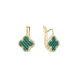 .Lucky colorful clover earrings in 14K Gold, White Gold, Rose Gold, plating colors